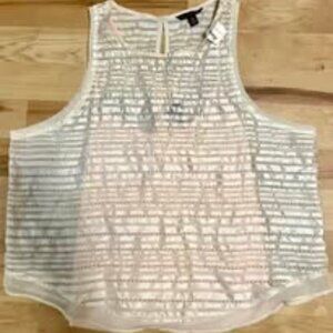 American Eagle Outfitters ivory sheer top